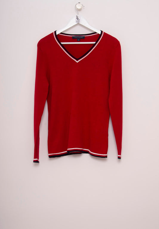 SUETER ROJO PICO TOMMY HILFIGER