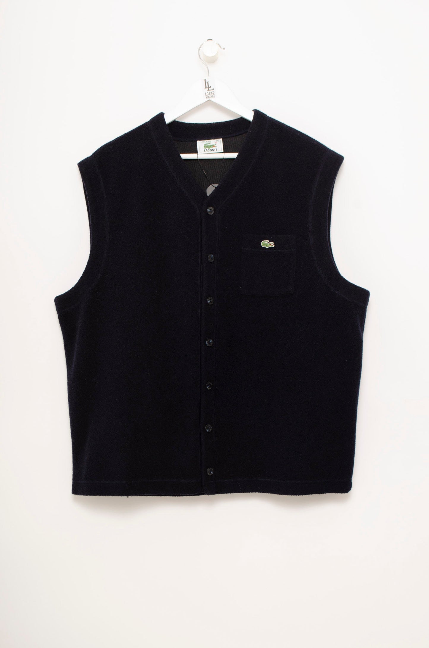 CHALECO LACOSTE DE PUNTO NEGRO