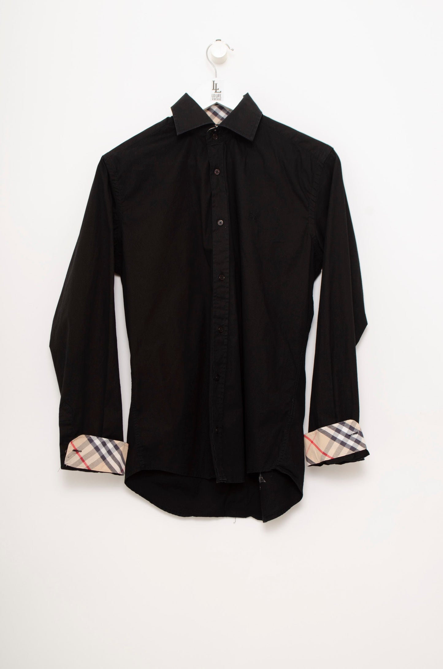 CAMISA BURBERRY NEGRA DETALLES MANGAS