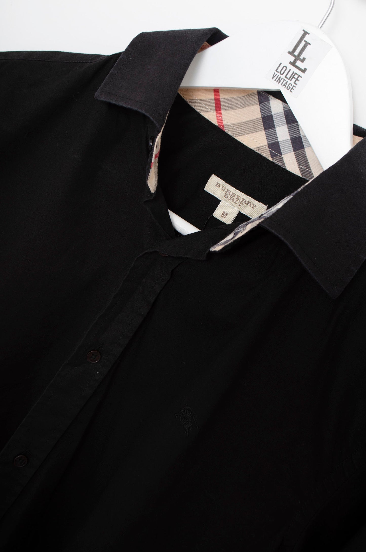 CAMISA BURBERRY NEGRA DETALLES MANGAS