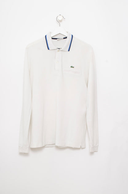 POLO LACOSTE MANGA LARGA BLANCO