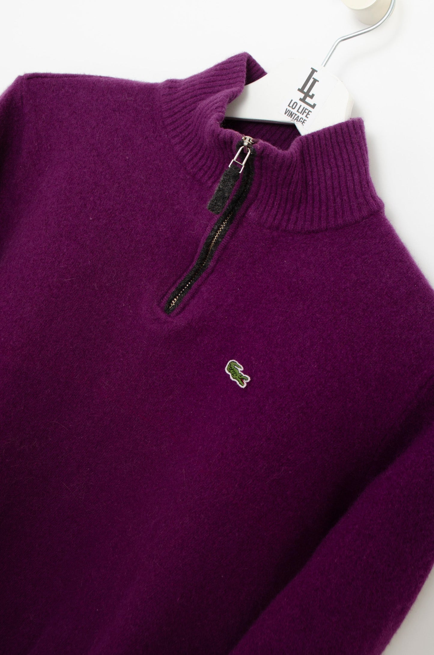 SUETER 3/4 ZIP LACOSTE DE PUNTO MORADO