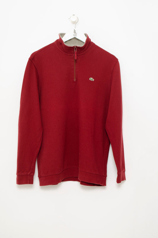 SUETER LACOSTE 3/4 ZIP GRANATE