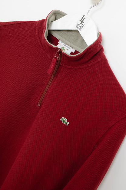 SUETER LACOSTE 3/4 ZIP GRANATE