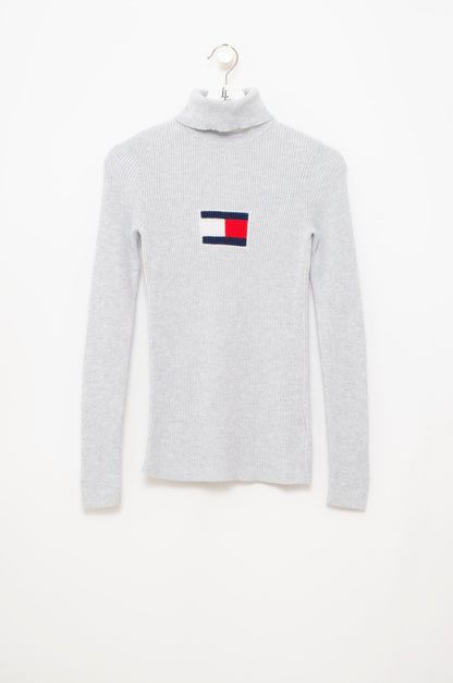 SUETER TOMMY HILFIGER GRIS CUELLO ALTO