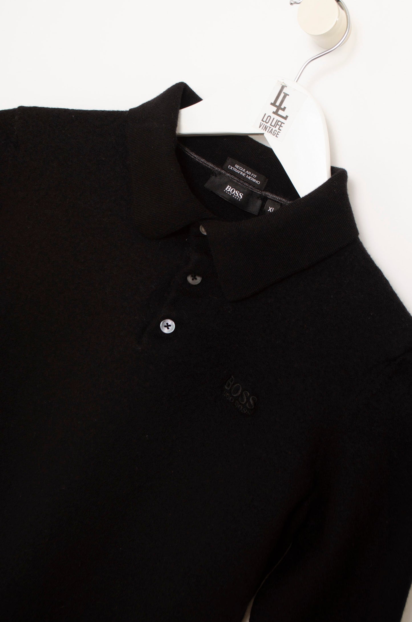 POLO DE PUNTO NEGRO HUGO BOSS