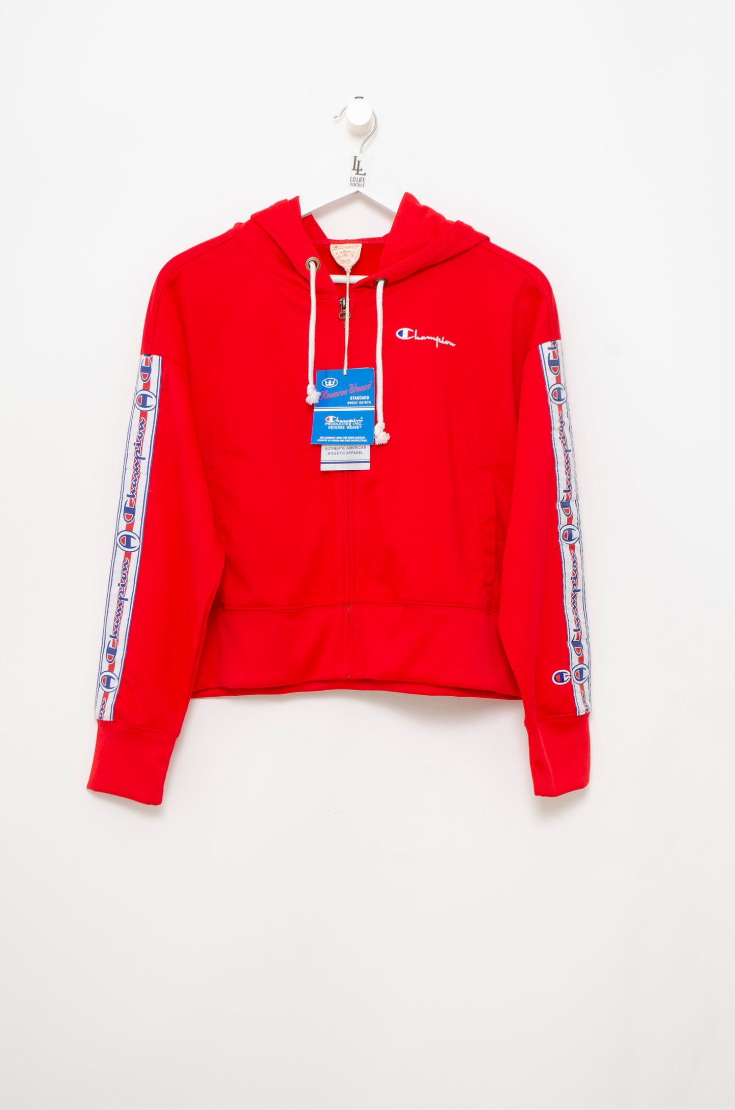 CHAMPION RED HOODIE CROP (NEW)