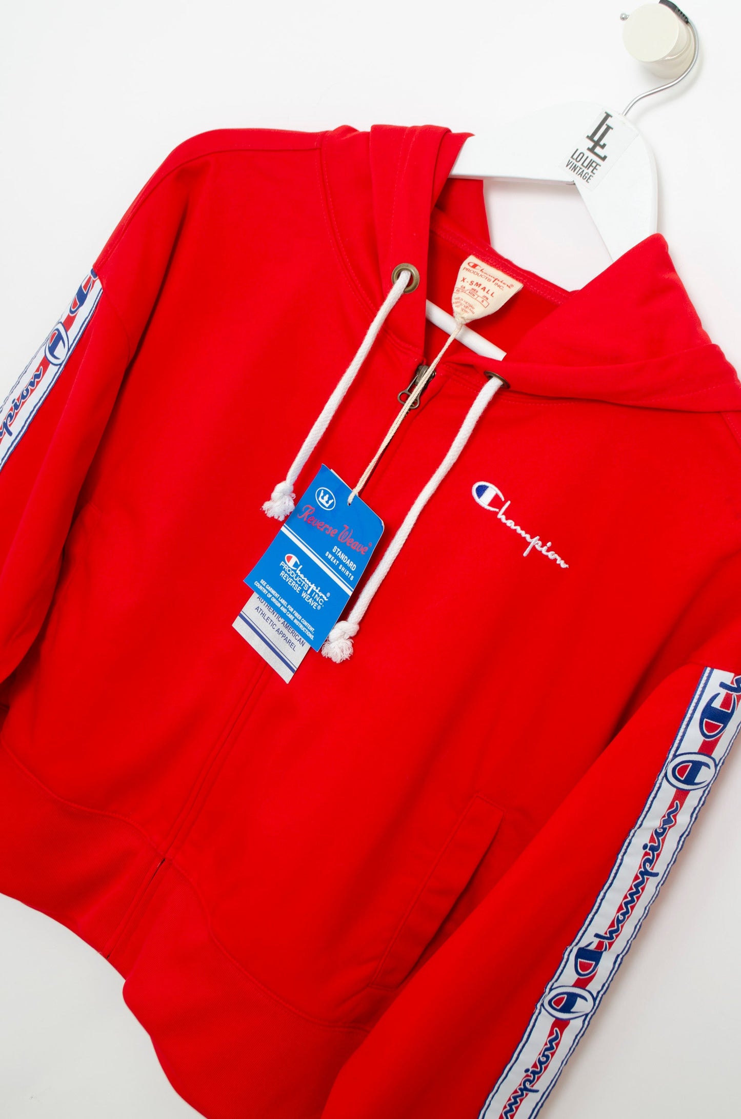 CHAMPION RED HOODIE CROP (NEW)