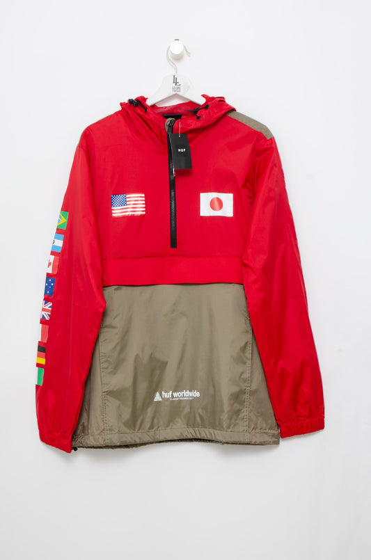 CHAQUETA HUF FLAGS CYBER RED 3/4