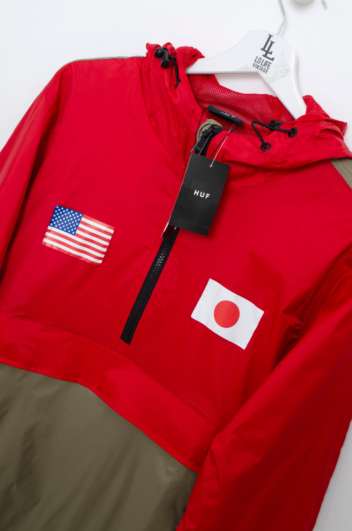 CHAQUETA HUF FLAGS CYBER RED 3/4