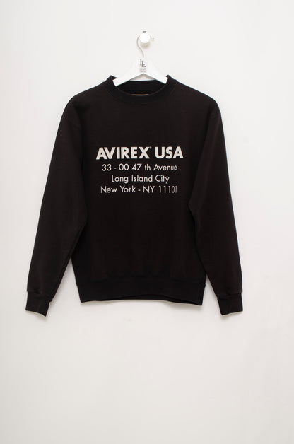 SUDADERA AVIREX SPELLOUT 90'S NEGRA