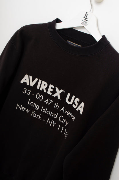 SUDADERA AVIREX SPELLOUT 90'S NEGRA